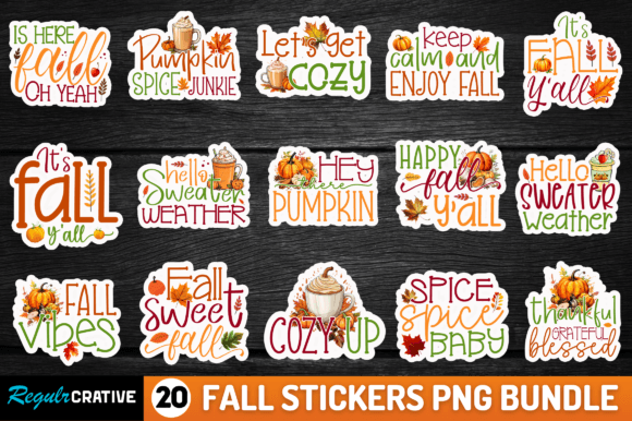 Download Fall Stickers Bundle,pumpkin Stickers - Sticker Collection