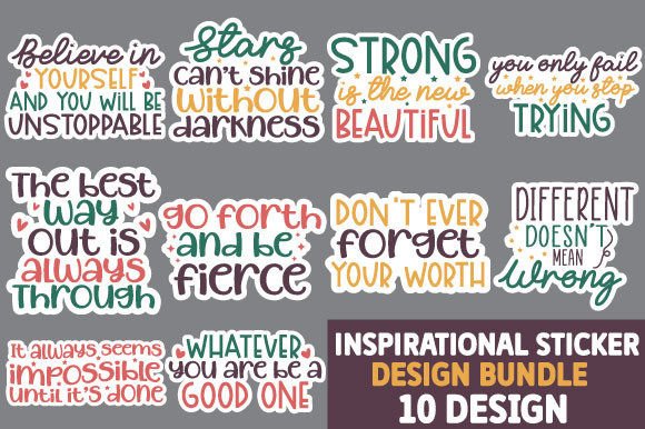 Download Inspirational Sticker Design Bundle - Sticker Collection