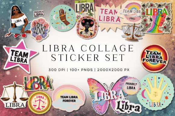 Download LIBRA EDITORIAL COLLAGE STICKER SET - Sticker Collection