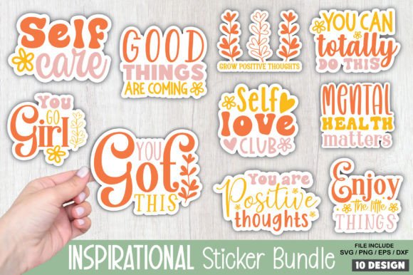 Download Inspirational Stickers SVG Bundle - Sticker Collection