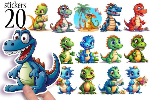 Download Printable Dinosaur Stickers for Kids PNG - Sticker Collection