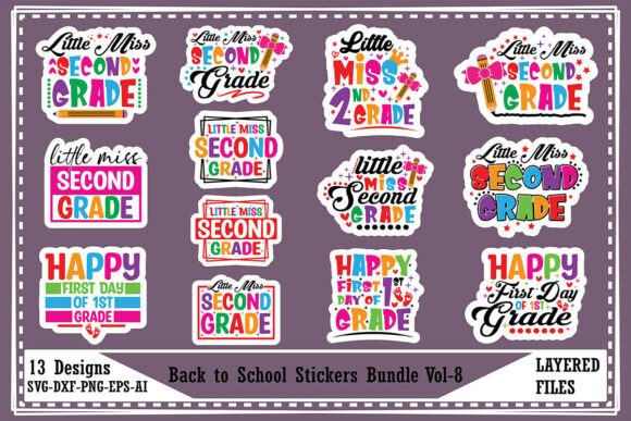 Download Back to School Stickers Bundle Vol-8 - Sticker Collection