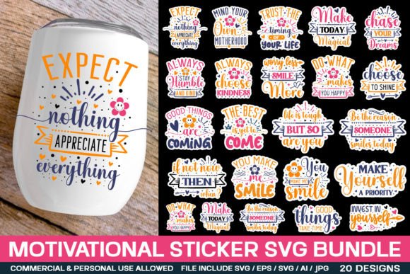 Download Motivational Sticker Svg Bundle,inspirat - Sticker Collection