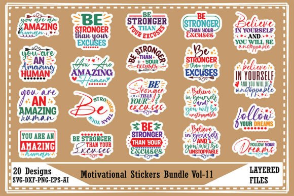 Download Motivational Stickers Bundle Vol-11 - Sticker Collection