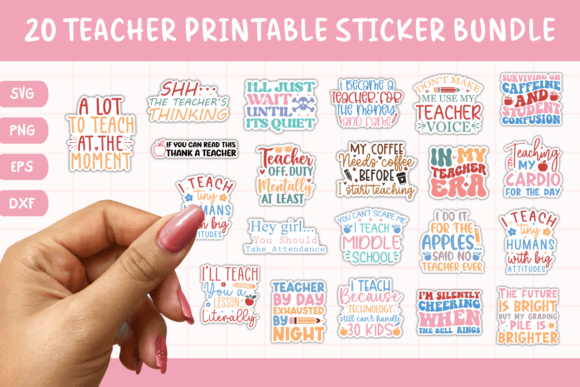 Download Printable Funny Teacher Sticker Bundle - Sticker Collection