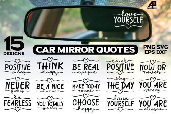 Download Car Mirror Saying Quotes Sticker Bundle - Sticker Collection