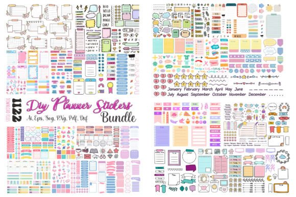 Download DIY Planner Stickers Printable Bundle - Sticker Collection