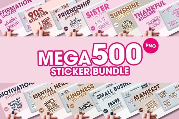 Download Mega Printable PNG Sticker Bundle - Sticker Collection