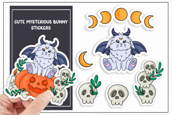 Download Cute Mysterious Bunny Stickers - Sticker Collection